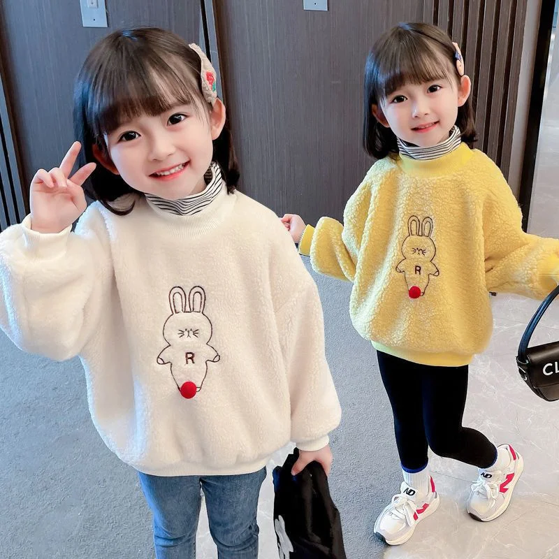 

Толстовки для мальчиков и девочек, свитшоты, хлопковые топы, желтый теплый плотный пуловер с бархатной подкладкой для малышей на осень-зиму,...