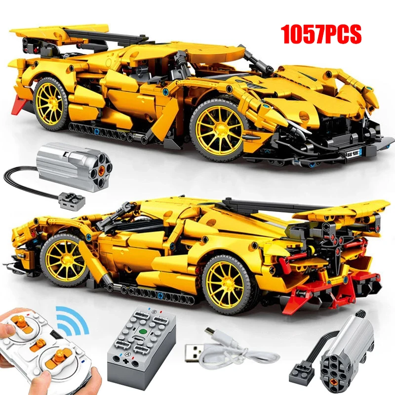 

1057pcs City technical MOC APP RC Racing Car Building Blocks 1:14 Speed Champion Remote Control SuperCar Bricks Toy For Children