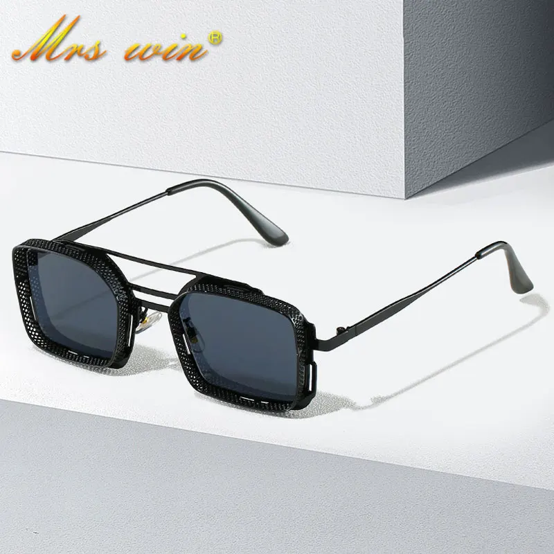 

Солнцезащитные очки в стиле стимпанк для мужчин и женщин, модные крутые уникальные винтажные брендовые дизайнерские солнечные очки в метал...