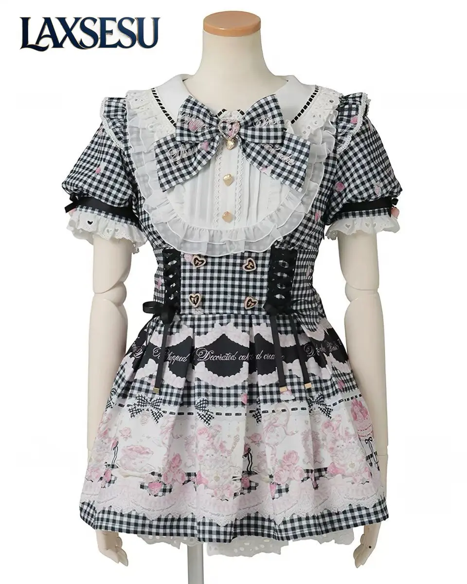 Фото Новинка: Комплект Liz Suit Princess Lolita для девочек, короткое платье с юбкой, японский стиль, 2-х предметный комплект для женщин, летний вариант. №3