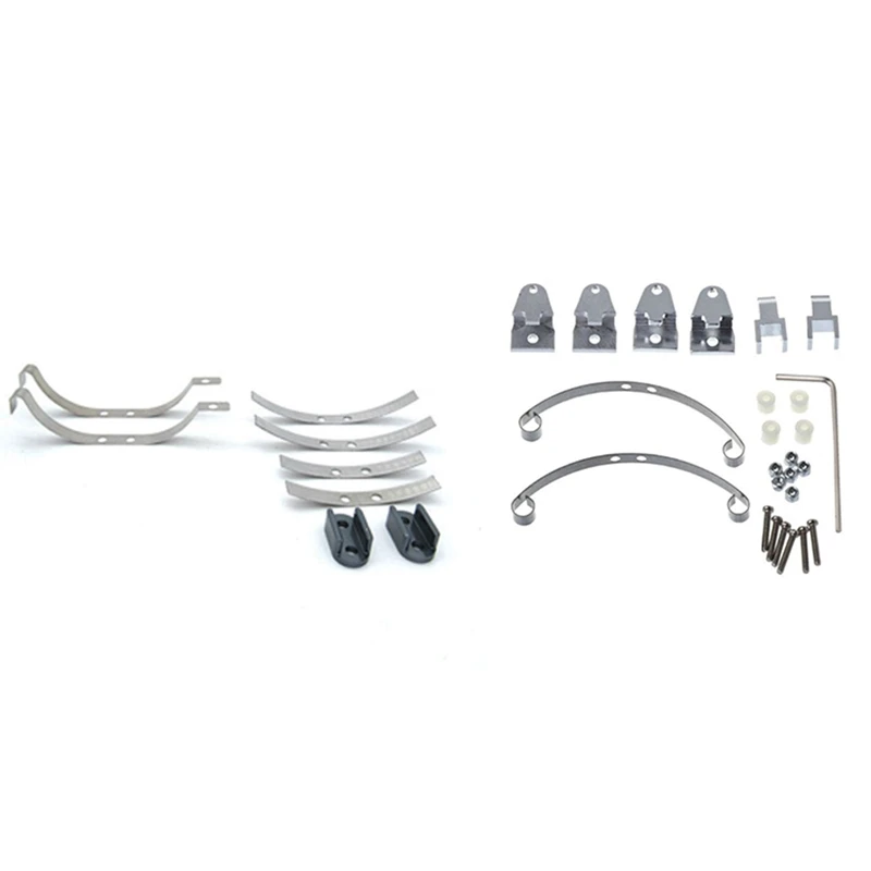 

2 Set RC Car Part: 1 Set Steel Leaf Spring Suspension Set & 1 Set Steel Shock Absorber Leaf Springs Suspension