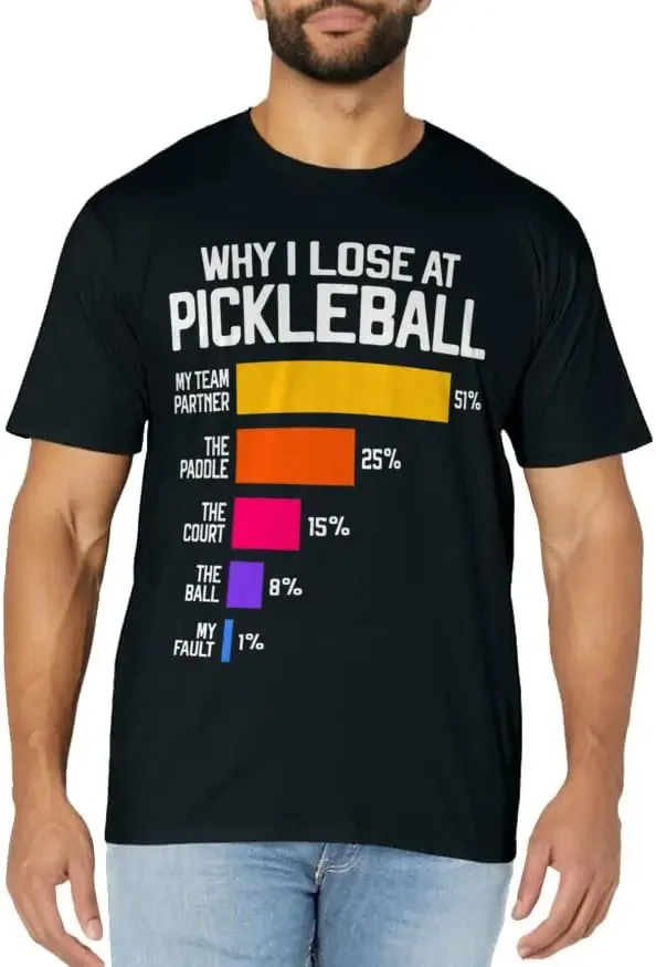 Летние топы 2024 забавная футболка с изображением смешного пиклбола Humor: Why I