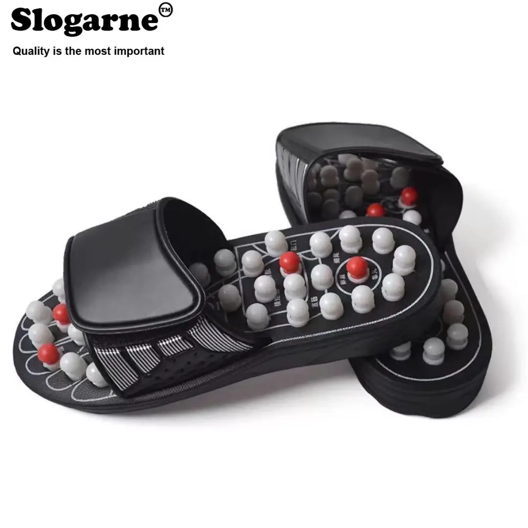 

Women Men Feet Massage Slippers Foot Reflexology Acupuncture Therapy Massager Walk Stone Shoes Acupuncture Cobblestone Sandals