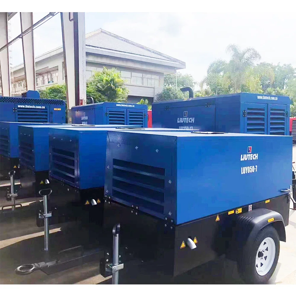 Лидер продаж Liutech воздушный компрессор LUY 050-7 мобильный дизельный 185 cfm 7 бар