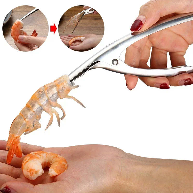 

Kitchen Accessories Shrimp Peeler Stainless Steel Seafood Cooking Tools Creative Convenient Shrimp Peel Device Kitchen Gadgets