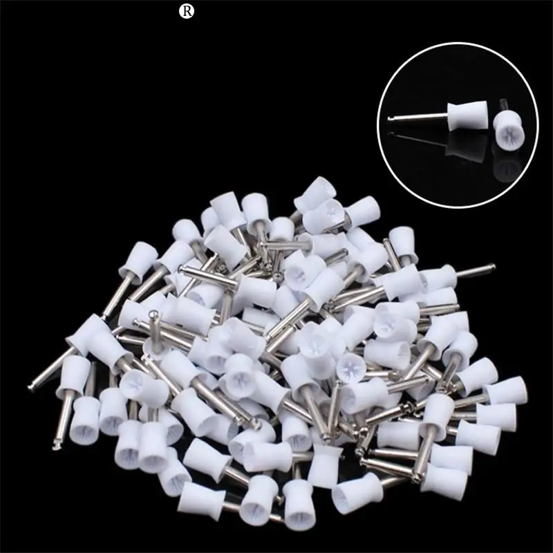 

100 шт./кор. зубная щетка для полировки зубов, Тип защелки, резиновая щетка для полировки зубов, чашка профи для низкоскоростного наконечника