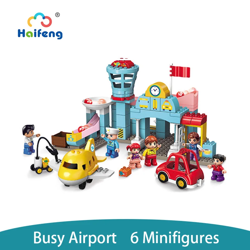 

Building Blocks Toys For Boys Toy Educational Toys Big Bricks Animals Zoo School Bus Toy Gas Station Kids Gifts Enlighten Brick