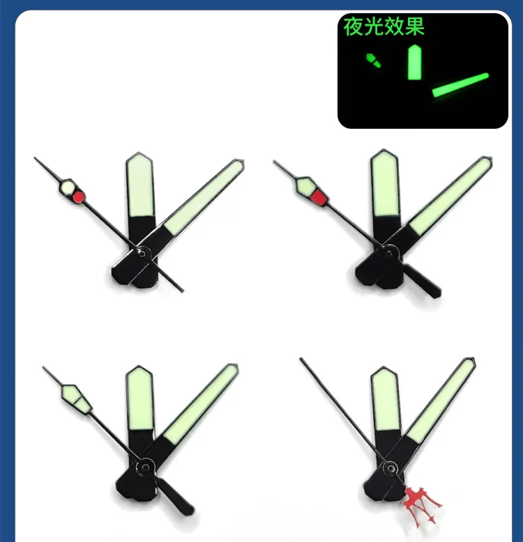 

Set of hands black C3 green luminous for SKX007/009 three hands watch hand accessories NH35/36 movement dial watch mod
