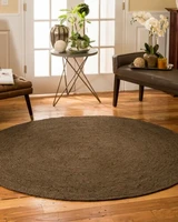 jute rug 100 natural jute round braided style carpet reversible area home decor rugs living room decoration