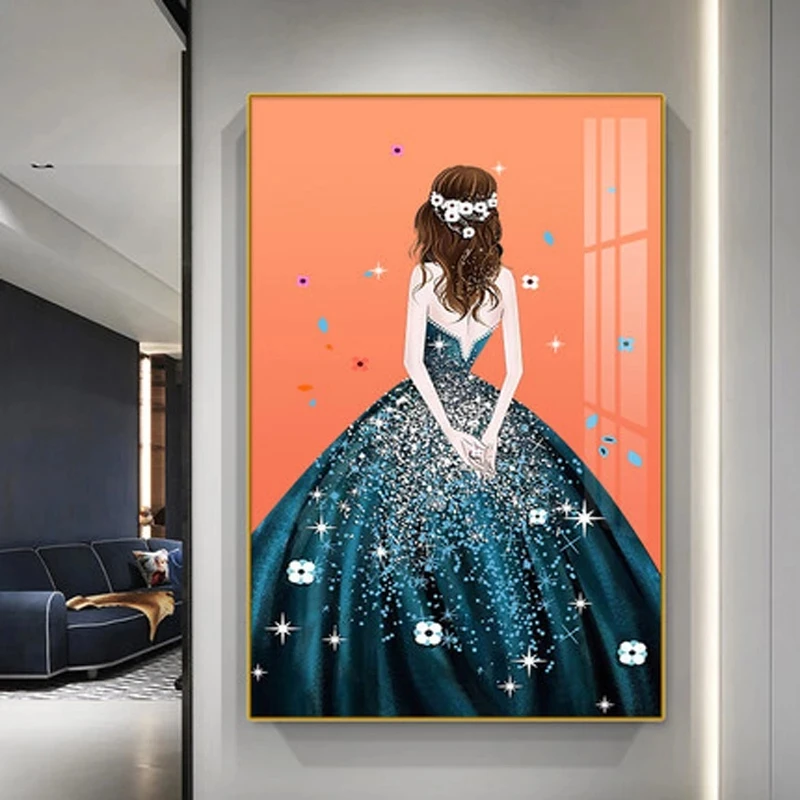 

Minimalist Nordic Canvas Painting Home Entrance Hallway Decoration Aisle Poster Prints of Modern Characters and Beautiful Women