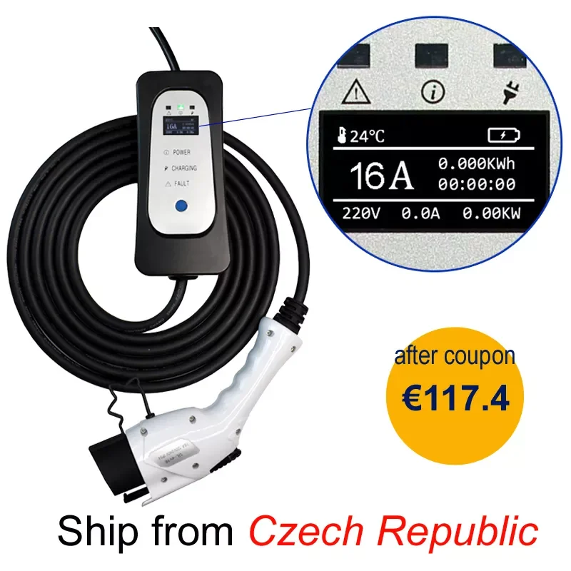

SAE J1772 EV Charger Type 1 Level 2 EVSE 5m Portable Adjustable Controlle Electric Car Charging Stations