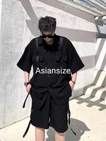 men clothing casual suit mens summer hong kong style striped short sleeved shirt loose overalls shorts two piece set sportswear