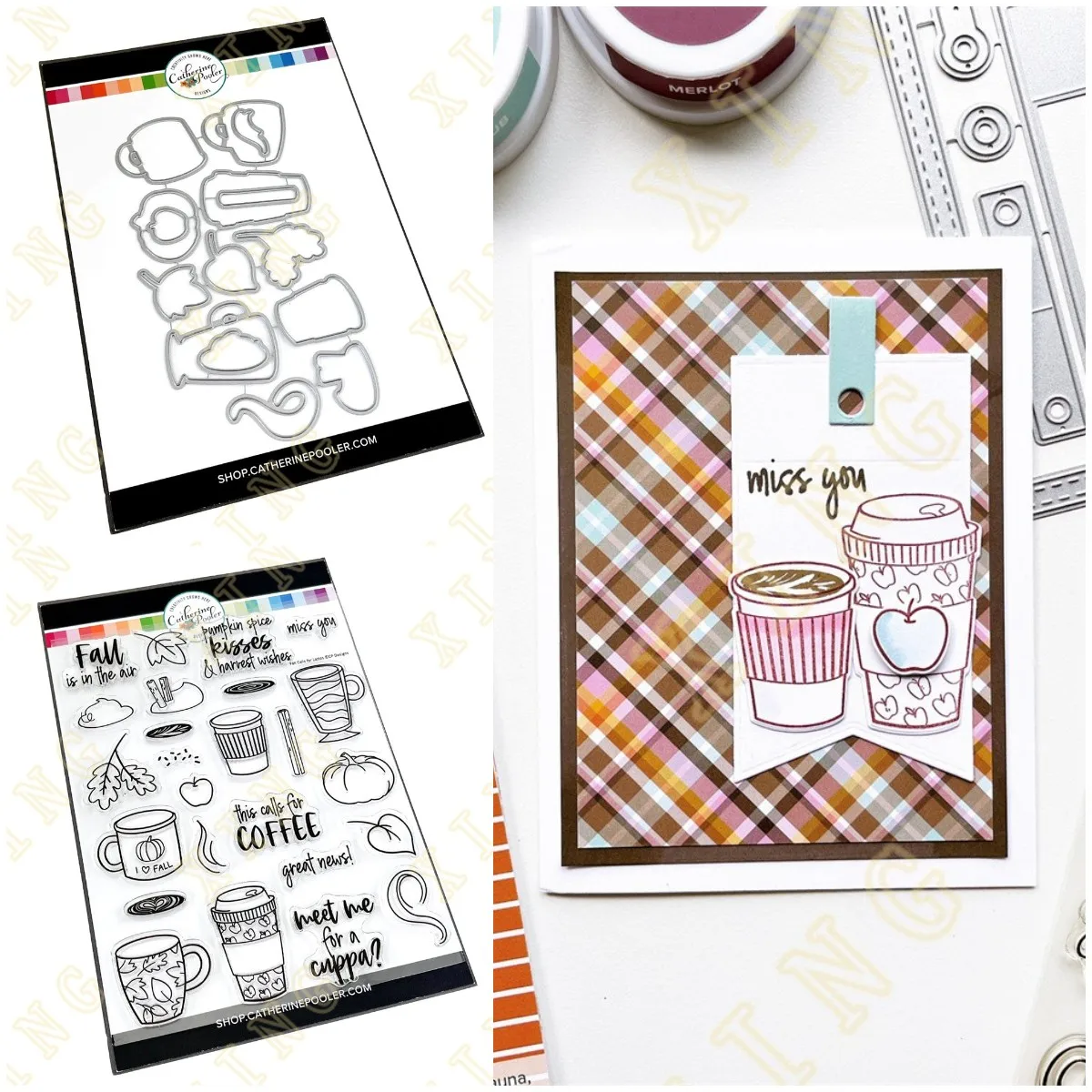 

Fall Calls for Lattes New Metal Cutting Dies Stamps for Scrapbook Diary Decoration Embossing Template Diy Greeting Card Handmade