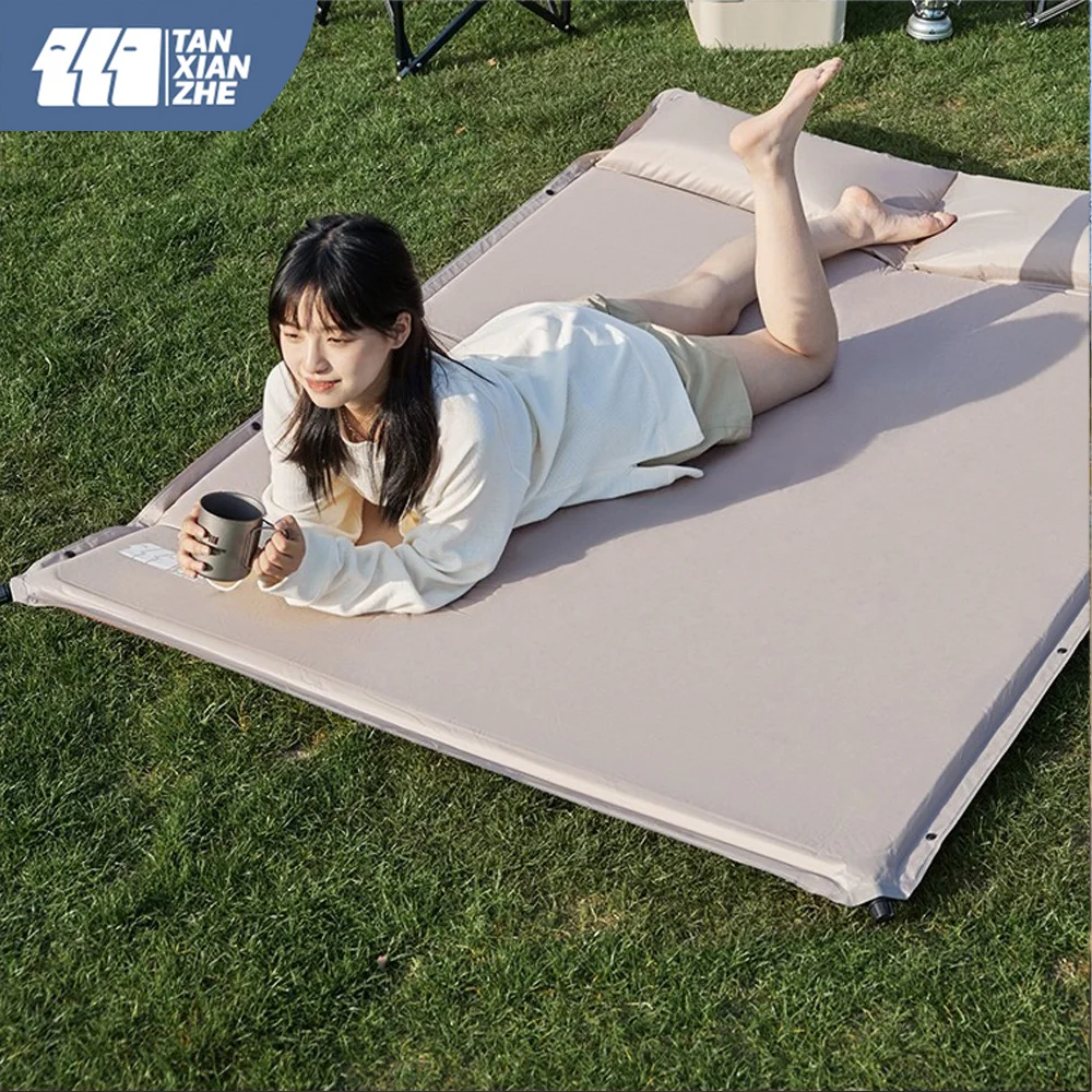 

TANXIANZHE 1-2 Person Self-inflating Sleeping Mat Portable Outdoor Travel Breathable Thickened Foam Air Cushion With Bed Cover