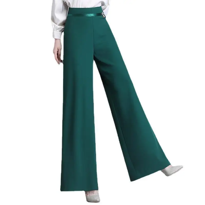 

2023 New Women Autumn Winter Wide Leg Pants High Waist Oversize Casual Solid Color Fashion Elegant Baggy Trousers 3XL 6XL