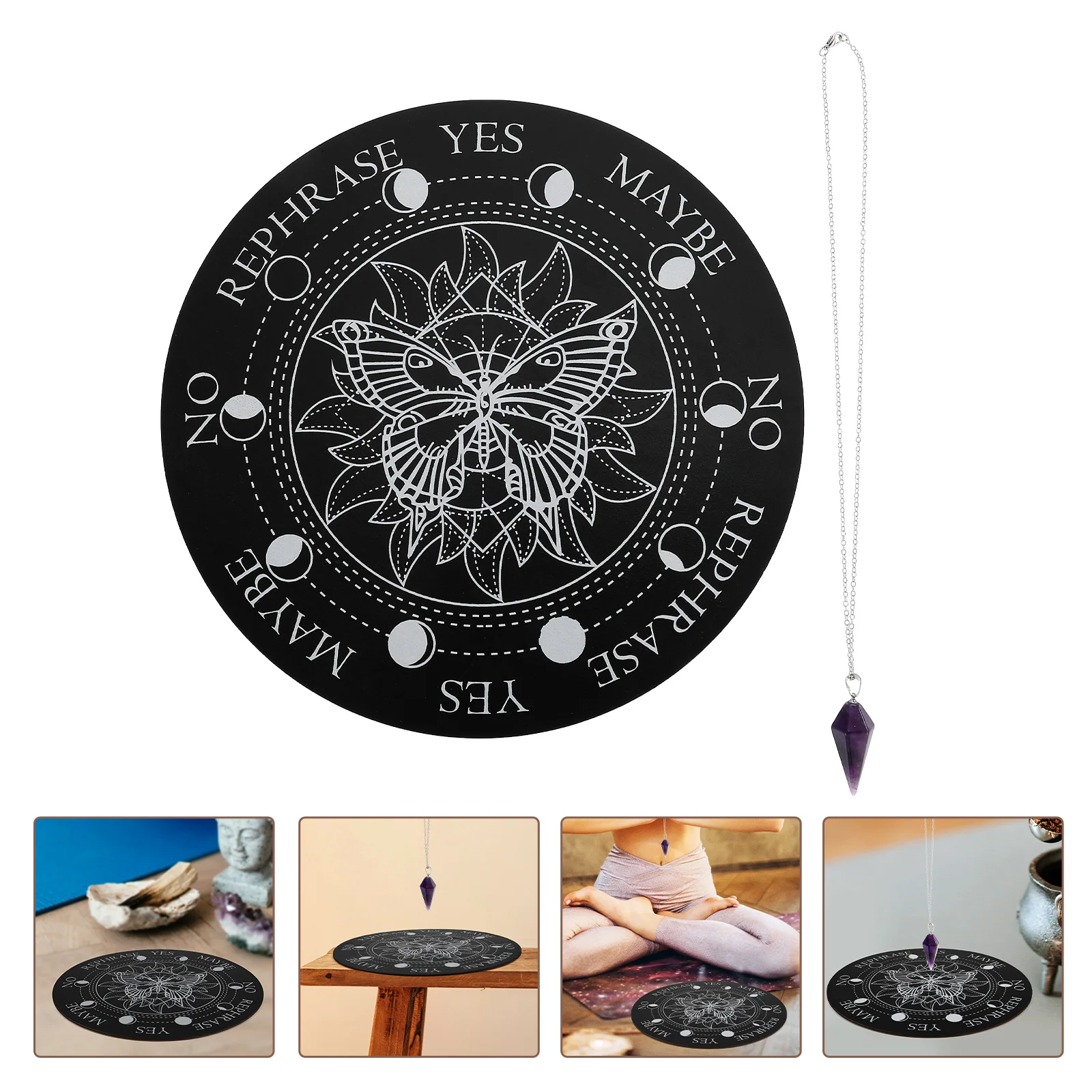 

Seven Star Array Chakra Plate Wooden Craft Carved Meditation Board Crystal Spiritual Decor Energy Stone Carving Yoga