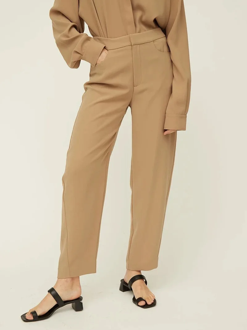 

Women Trousers Twist Cropped Casual Pants
