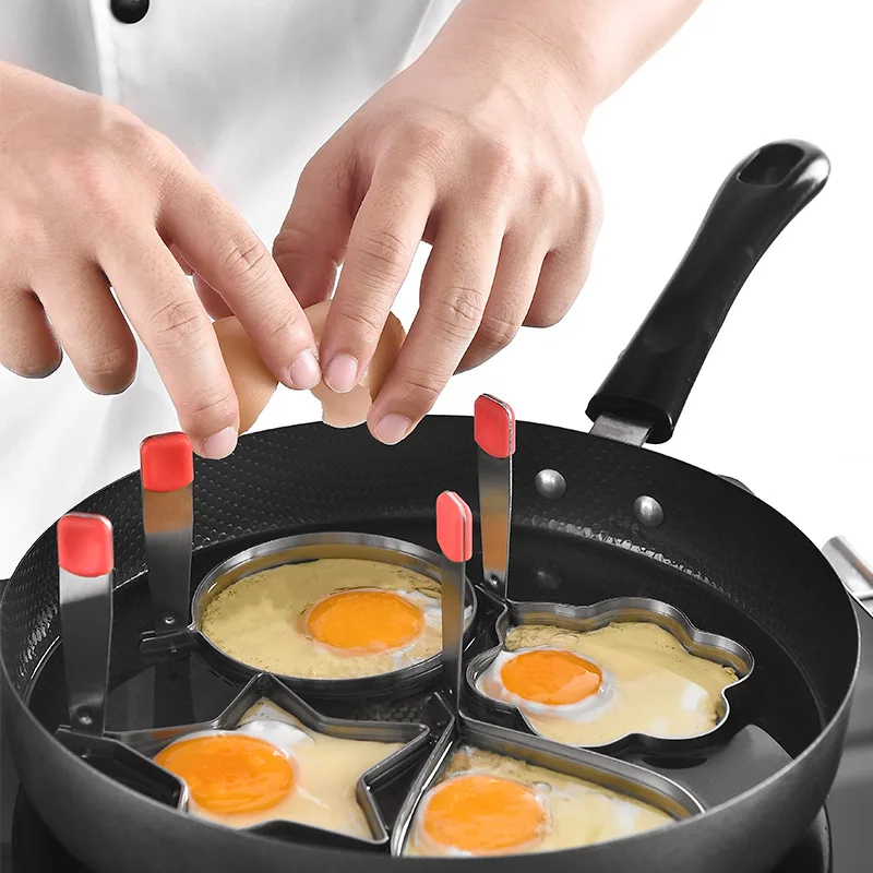 

Stainless Steel Fried Egg Pancake Shaper Love Flower Star Shape Frying Mold DIY Breakfast Egg Cooking Tools Kitchen Accessories