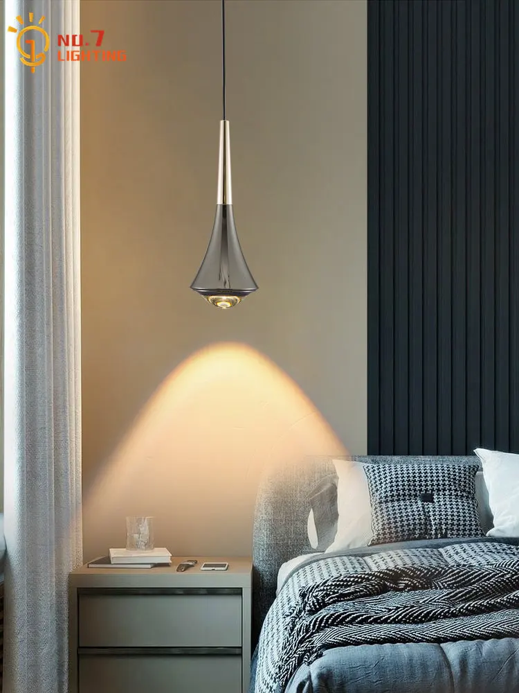 

Роскошные подвесные светильники в скандинавском стиле для спальни, прикроватный столик, современный минималистичный регулируемый светильник золотого/черного цвета для ресторана, бара, кафе