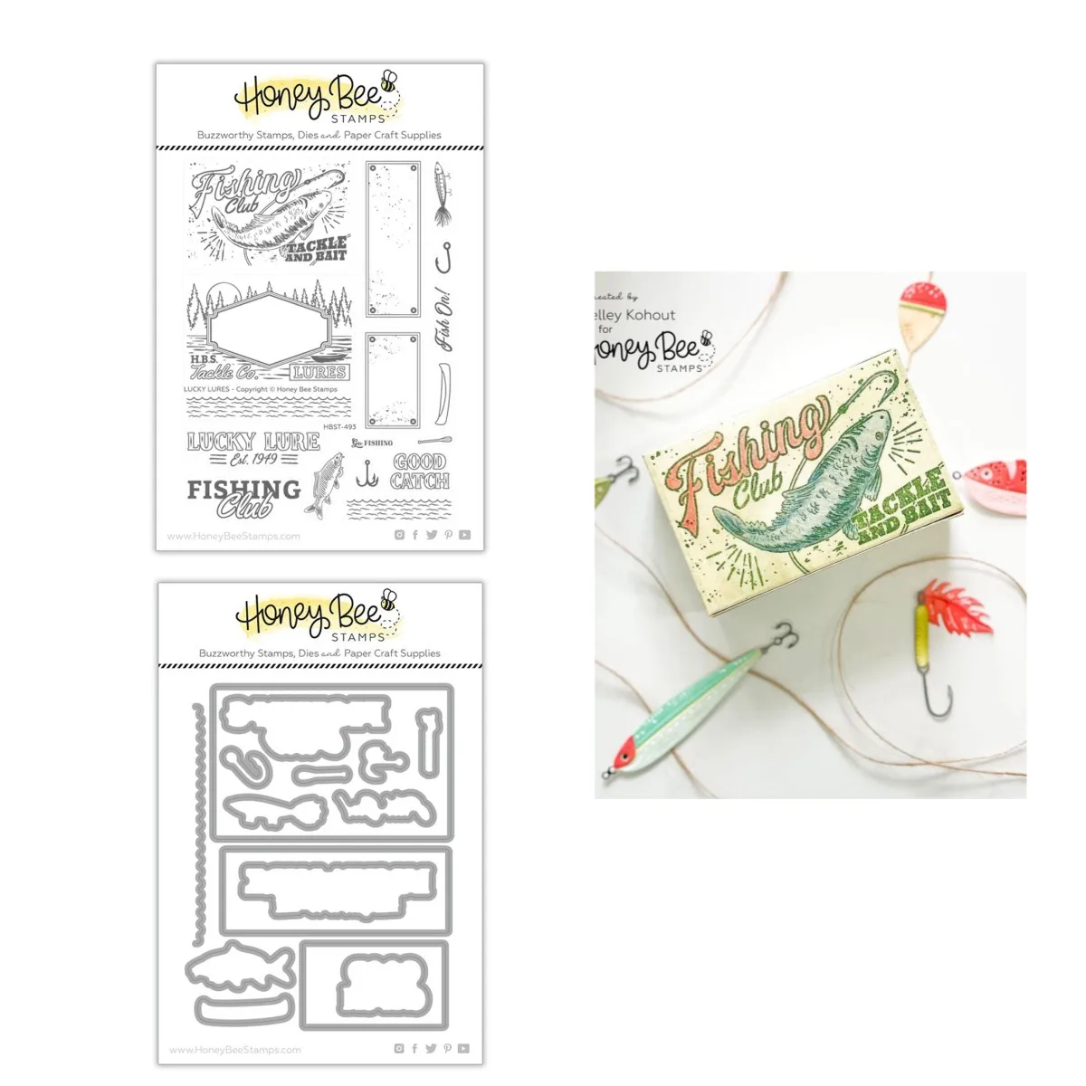 

2023 New Lucky Lures Fishhook Metal Cutting Dies Clear Stamps for Making Card Scrapbook Embossed Diy Craft Template Decoration