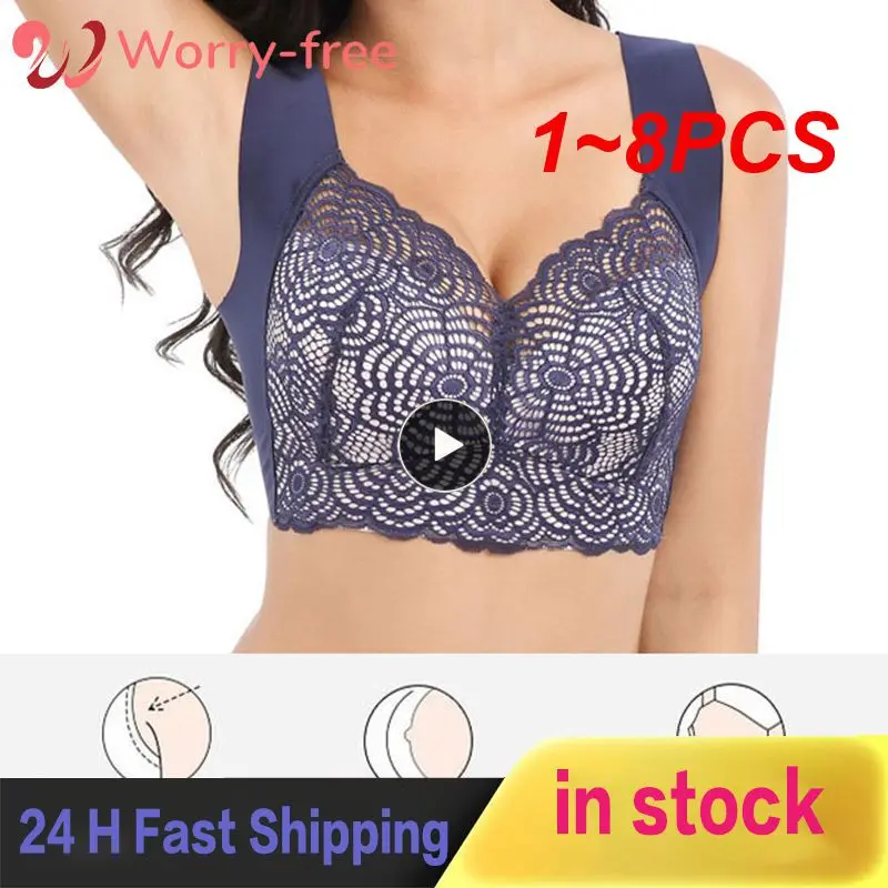 

1 ~ 8 шт., бесшовный кружевной бюстгальтер с вырезами