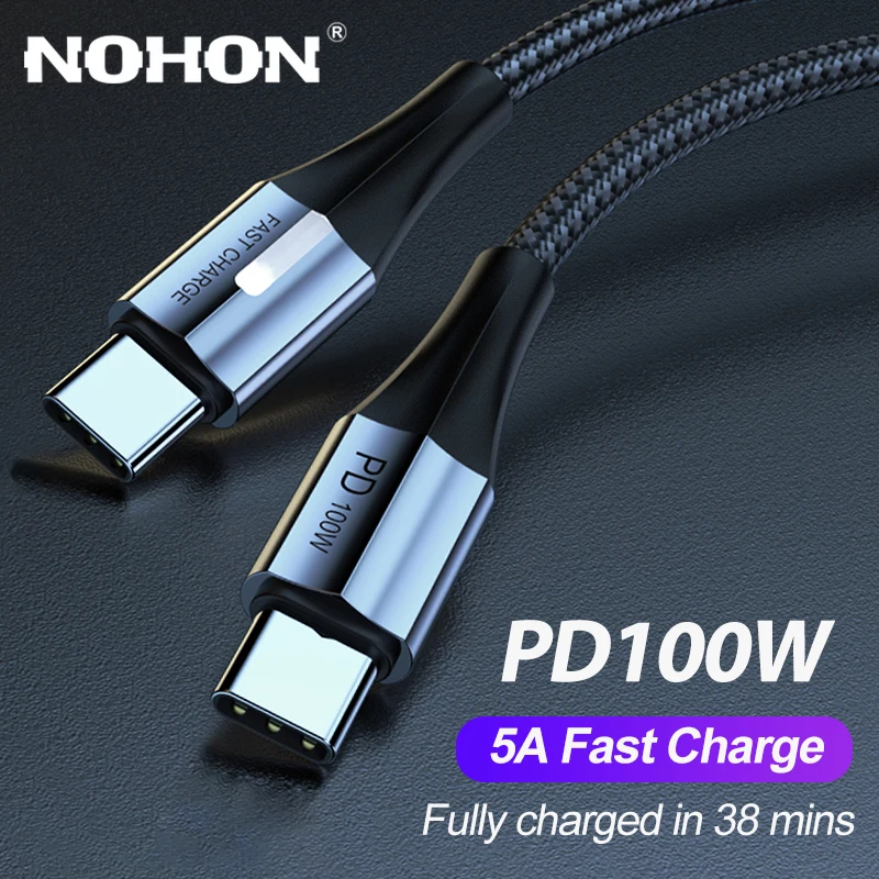 

Кабель зарядный NOHON PD USB Type-C, 100 Вт, с поддержкой быстрой зарядки
