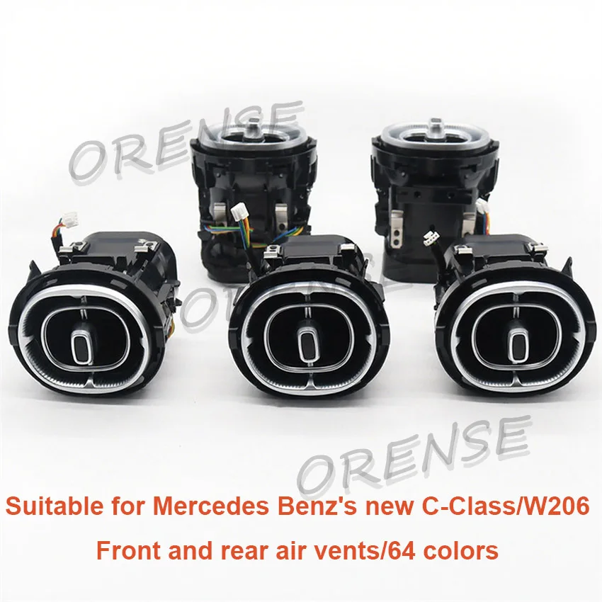 Фото 64-цветная подсветка салона для Mercedes-Benz W206 W254, 4D вращающаяся крышка динамика, активная подсветка салона, элемент декоративной подсветки №5