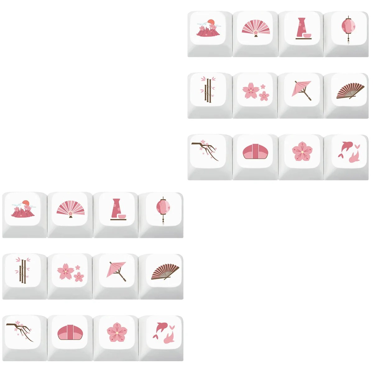 

32 pcs Key Cap Floral Pattern Dye Sublimation Mechanical Keyboard Keycap