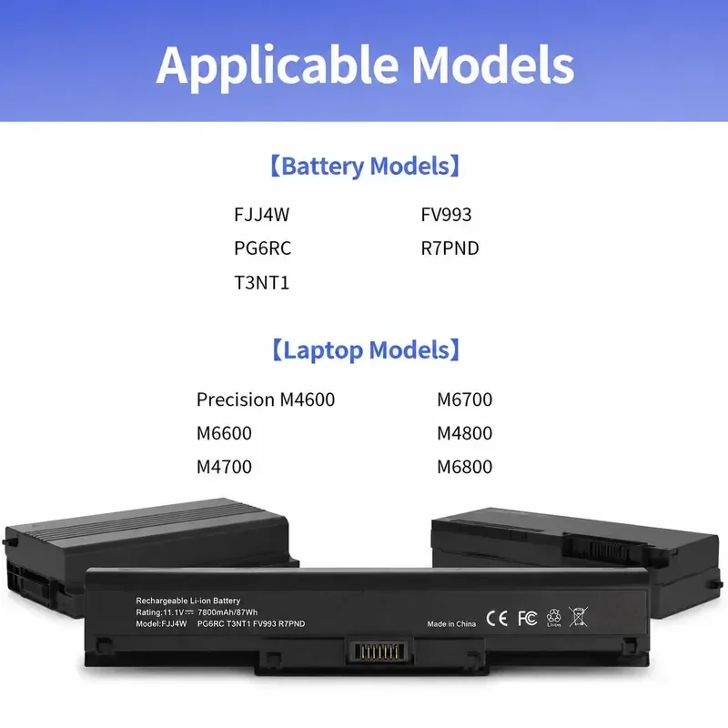 Фото для ноутбуков M6600, M4600, M6800, M4700, M4800, аккумулятор PG6RC FV993, заменяемая батарея №2