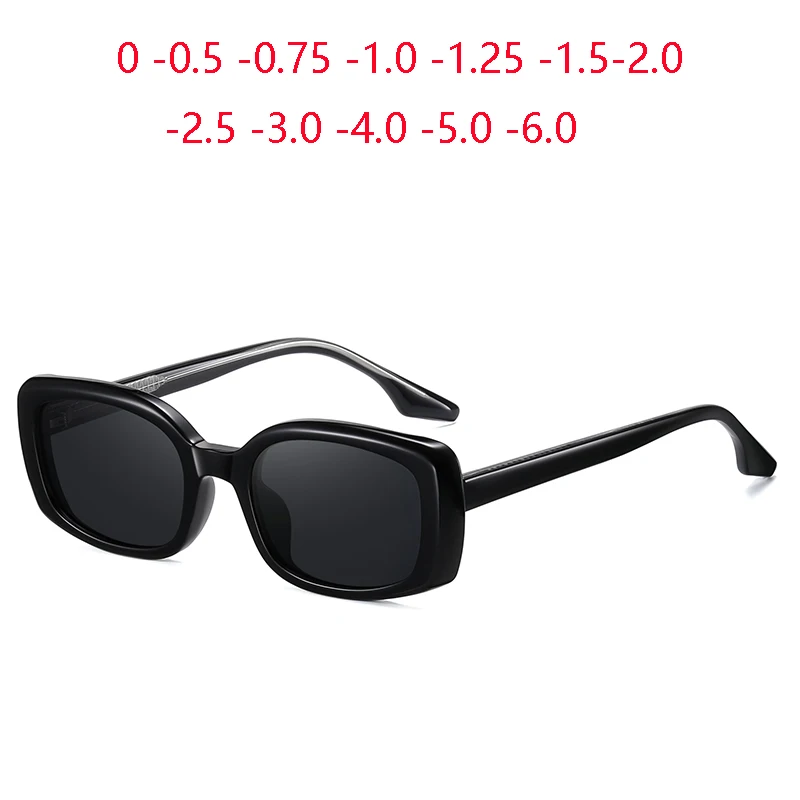 

0 -0.5 -0.75 To -6.0 TR90 Square Minus Lens Prescription Sunglasses Polarized Fashion Anti-Glare Myopia Sun Glasses For Women