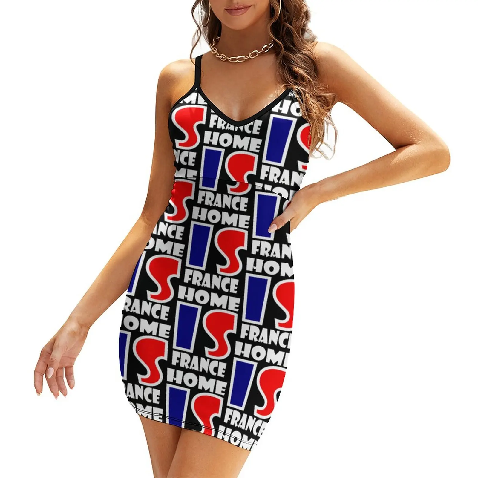 

Sexy Woman's Dress Dresses République Française France Flag 10 Women's Sling Dress Novelty Cocktails Funny Novelty