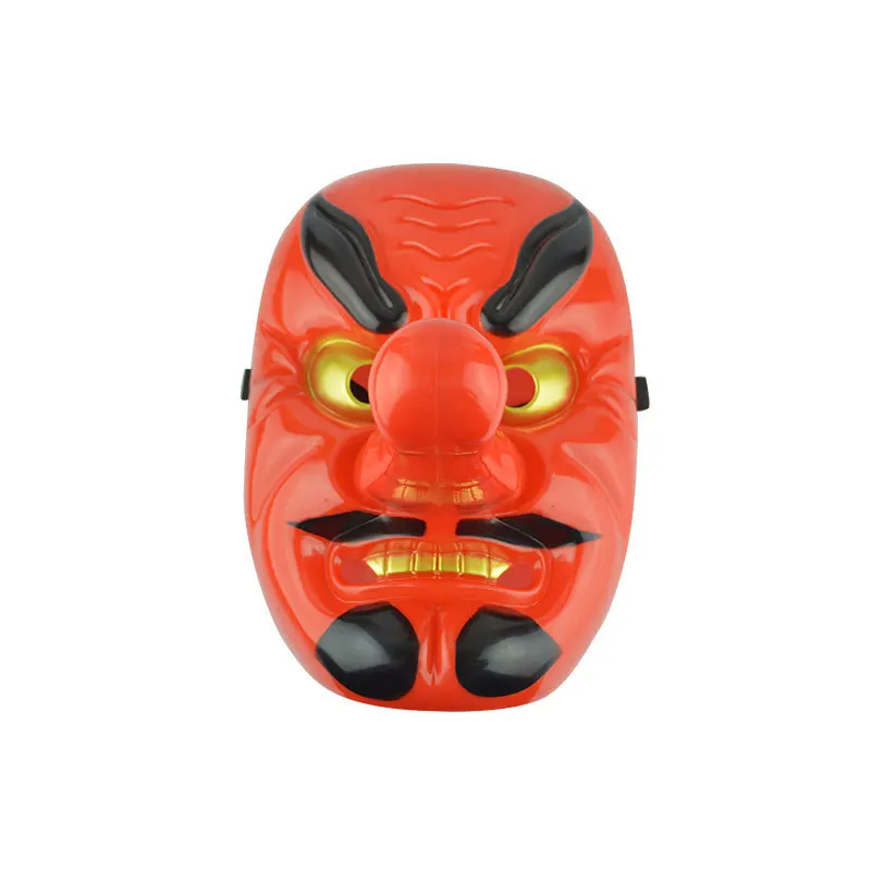 Фото Японская Маска Tengu с длинным носом, буддийская праджна, самурайская красная пластиковая маска воина №5