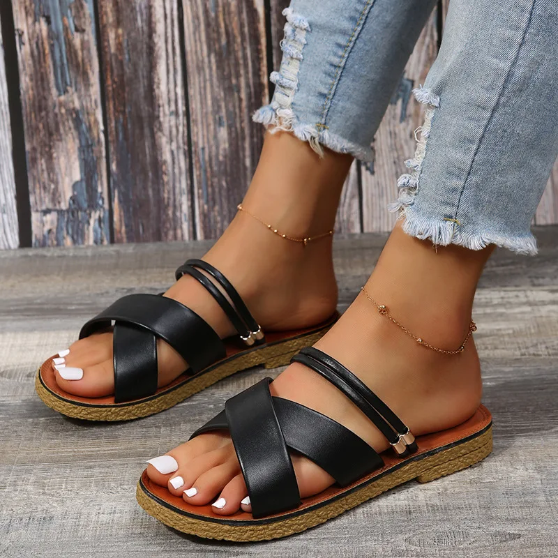 

Летняя женская обувь, сандалии с открытым носком, женская обувь, легкая женская обувь, повседневные уличные сандалии на танкетке, дышащая же...