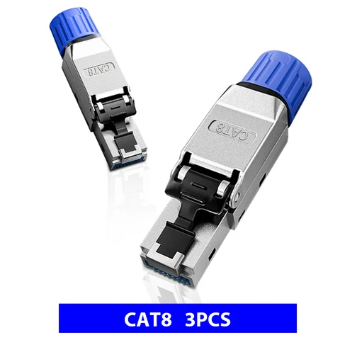 ZoeRax RJ45 CAT8 CAT7 CAT6A Разъем кабеля Ethernet без инструментов Экранированный разъем сетевого кабеля 40/10 Гбит/с для кабеля Lan 22 ~ 26AWG STP
