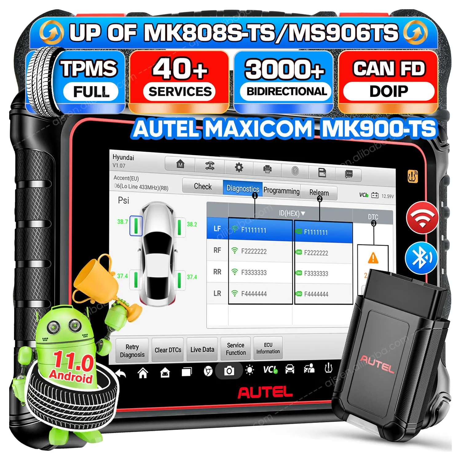 Autel MaxiCOM MK900 TS Авто Универсальная система OBD2 Сканер MK 900 MK900TS MK808 Алтарь