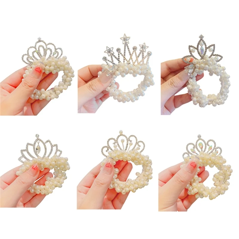 

PearlCrown Tiara PearlScrunchies PearlHair Tie Ponytail Holder