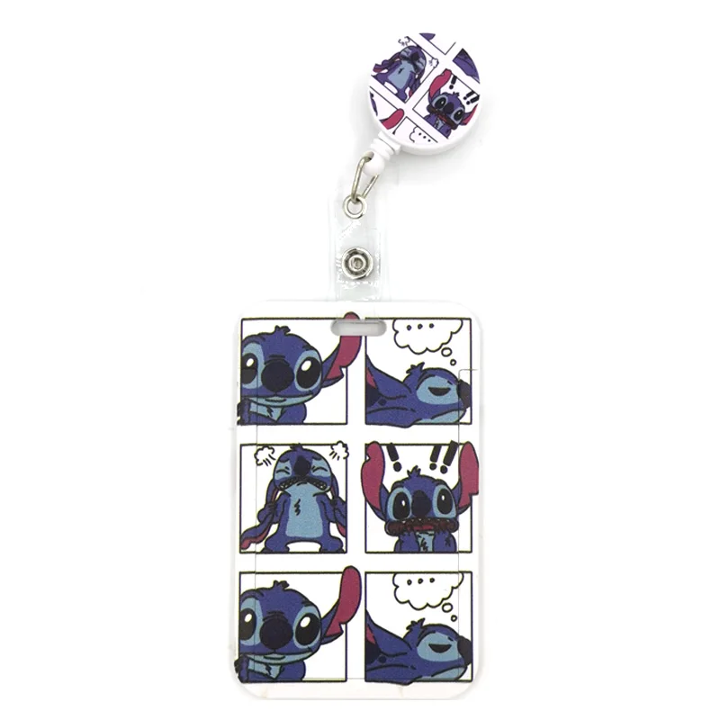 

Funny Stitch Meme Card Holder Women Men Business Lanyard Badge Card Case Women Card Cover Student Lanyard Clips Name Card Holder