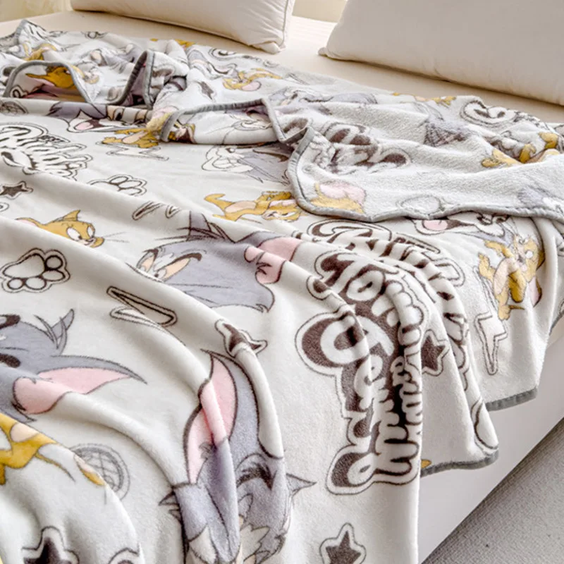 Милое одеяло с героями мультфильмов плюшевое кавайное фланелевое котом
