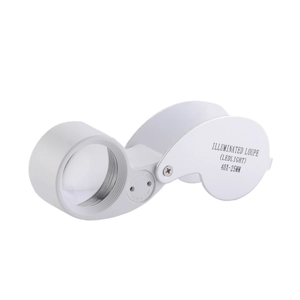 

40X Jewelers Loupe Foldable Magnifier with LED Light Portable Folding Magnifying Glass Illuminated Magnifier Coin Jewelry