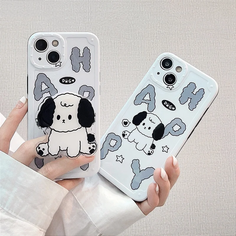 

Luxury Cute Ears Puppy Phone Case Compatible for Iphone 13 12 11 Pro Max X XS XR XSMAX Shockproof Phone Case Cover