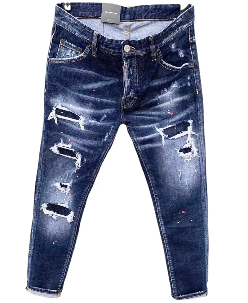 New Slim Straight Jeans Mens Wear 2023 Solid Casual Solid Denim Pants for Men