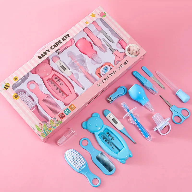 

13 pcs/Set Newborn Baby Kids Nail Hair Health Care Thermometer Grooming Brush Kit Care Baby Essentials Newborn Material Safety