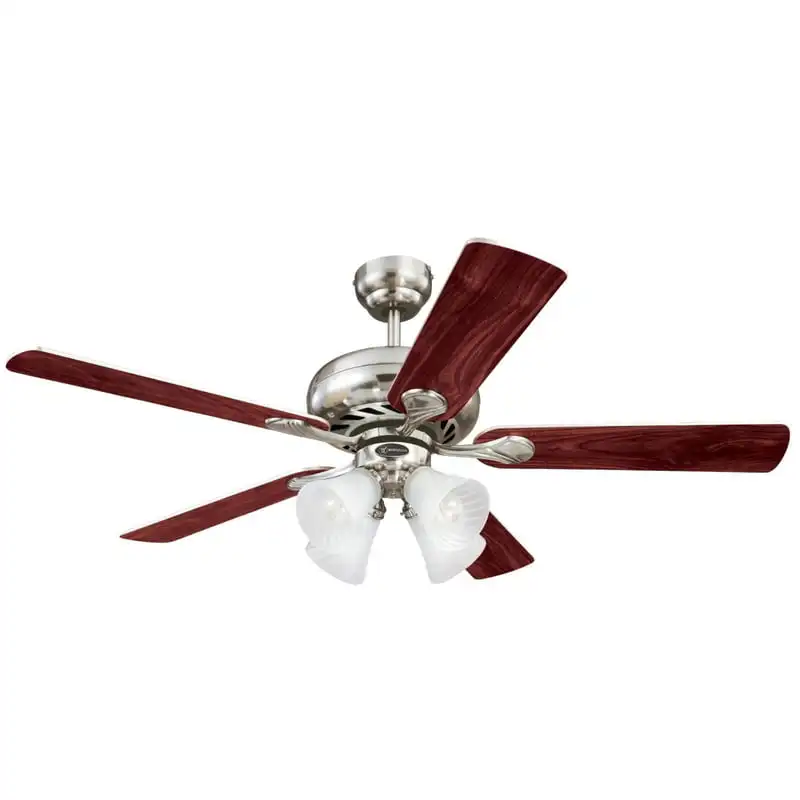 

52 in. Brushed Nickel Brown Indoor Ceiling Fan