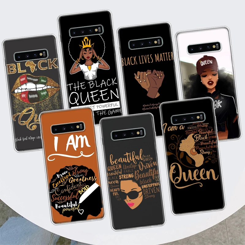 Чехол для телефона Black Girl Queen Melanin Poppin для Samsung Galaxy S10 Plus S20 FE S21 S22 S23 Ultra S10E S9 S8 + S6 S7 Edge Lite She