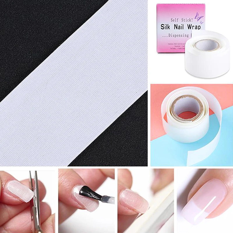 Фото 1 Roll 1M Repair Nail Silk UV Gel Building Fiber French Manicure Tools Nail Forms Extension Tips Adhesive Stickers Protect Nail №3