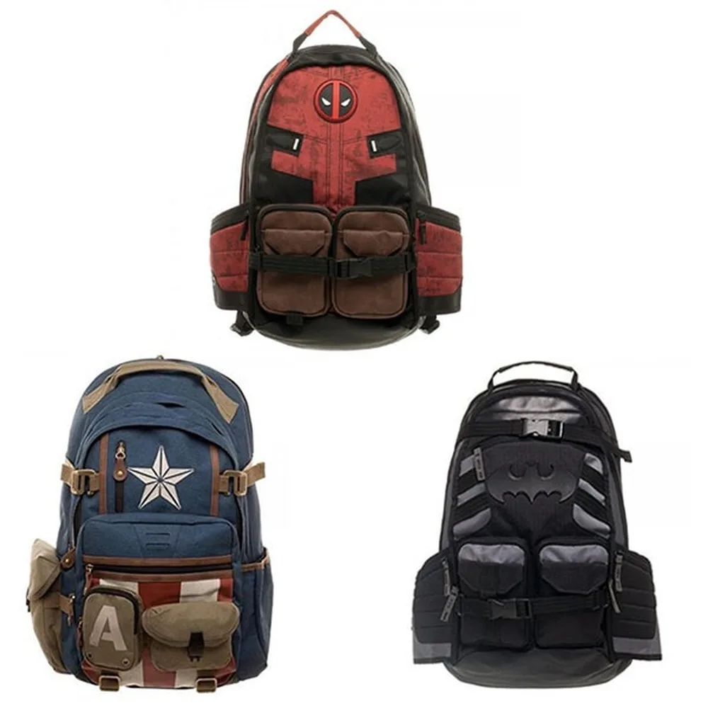 

Disney The Avengers Deadpool Batman Captain America Anime Cartoon Printing Backpack Schoolbag Laptop Bag Outdoor Casual Bag