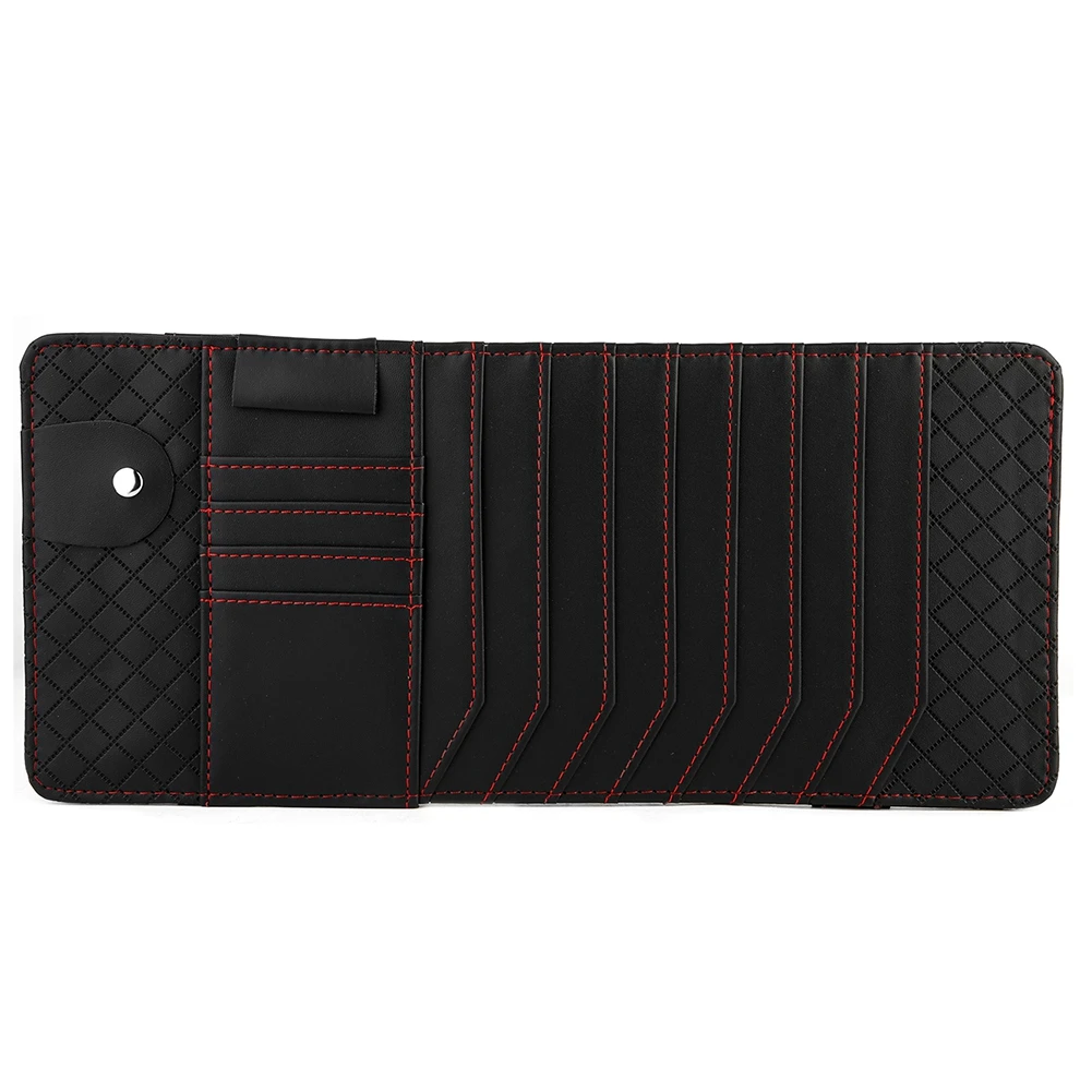 

Multi-functional Car Sun Visor CD Organizer Holder PU Leather Disc Card Storage Bag Black CD Storage Bag