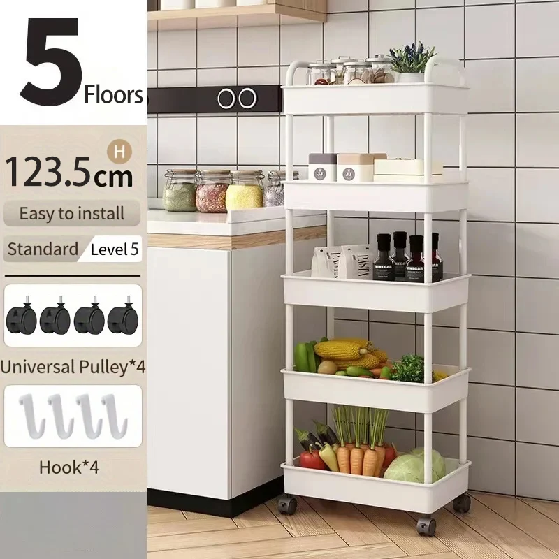 

Пластиковая трехъярусная тележка для хранения