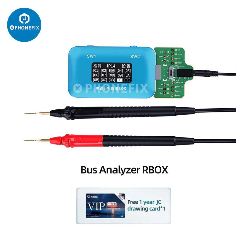 

Анализатор шины JCID RBOX, используемый с системной схемой JC для iPhone Android, Быстрое позиционирование сигнала, частичное Обнаружение дефектов, ремонт