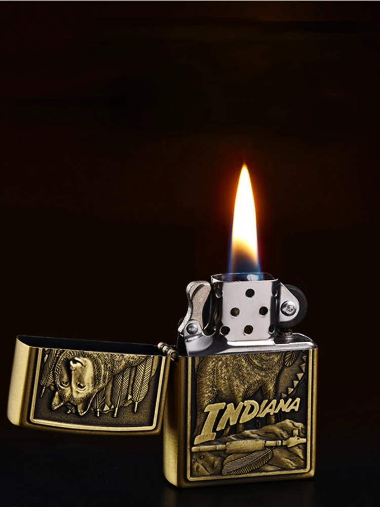 

New embossed creative retro kerosene lighter cigar cigarette wheel cigarette lighter gift